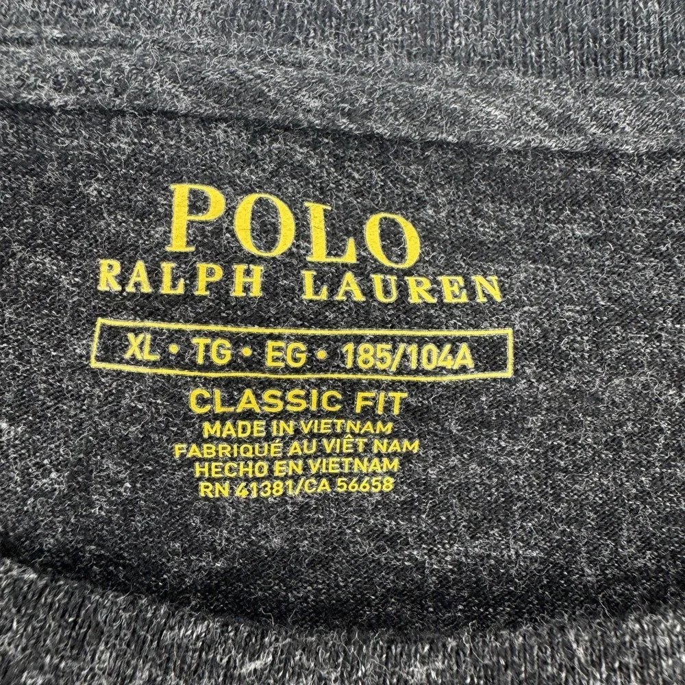 Polo Ralph Lauren T-Shirt Mens XL‎ Gray Long Sleeve Classic Fit Cotton Pony Logo